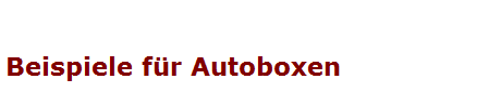 Beispiele für Autoboxen